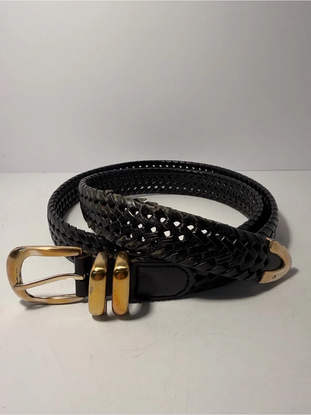 🪵 Distressed Vintage Fossil Braided Belt 44
